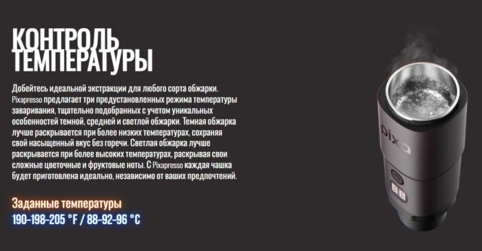 Электрическая мини-кофемашина WACACO Pixapresso, черный