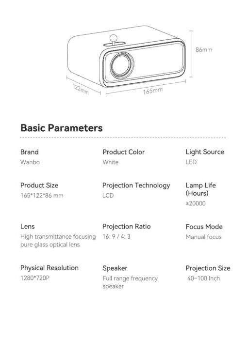 Портативный проектор Wanbo mini