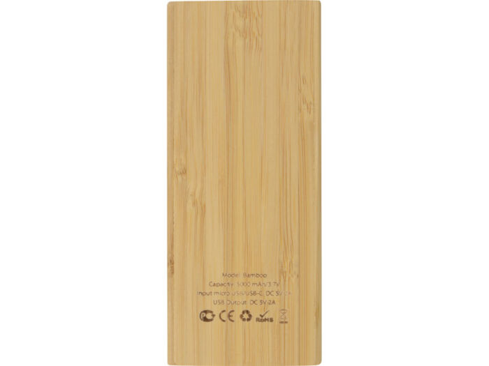 Внешний аккумулятор из бамбука Bamboo, 5000 mAh