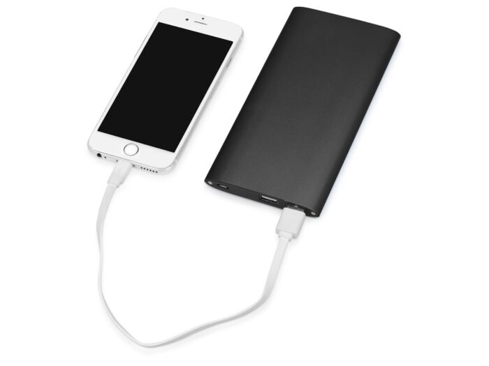 Портативное зарядное устройство Джет с 2-мя USB-портами, 8000 mAh, черный