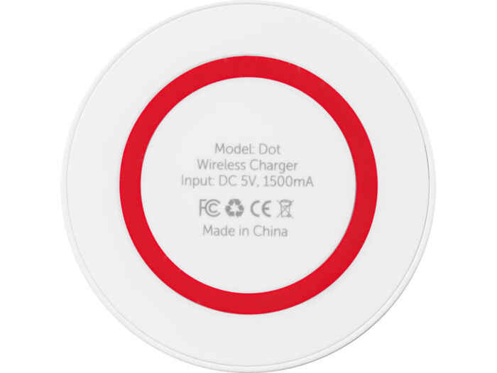 Беспроводное зарядное устройство Dot, 5 Вт, белый/красный