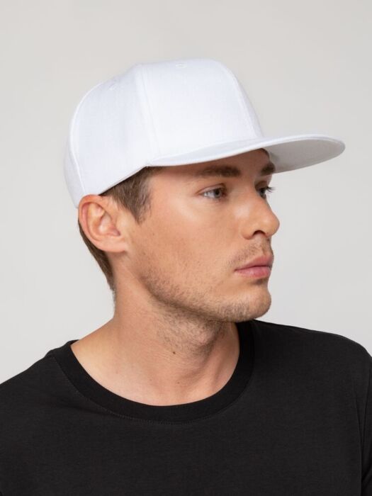 Бейсболка Snapback с прямым козырьком, белая