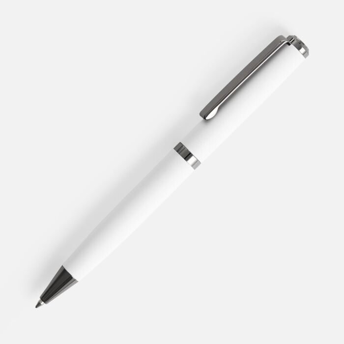 Ручка шариковая Inkish Gunmetal в футляре, белая