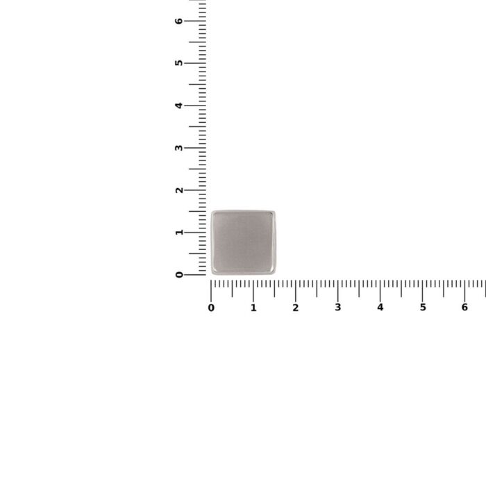 Квадратный шильдик на резинку Epoxi, матовый серебристый